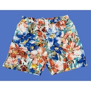 Raga Man Floral Print Shorts Elastic Waist Multicolor Casual Comfy Men's XXL